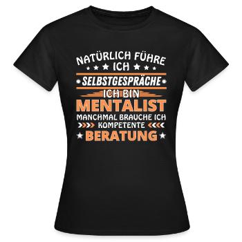 Je me parle à soi-même - Édition Mentaliste - T-shirt Femme - noir - Devant - AI Model Female 172 dark (172cm)
