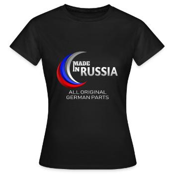 Russie Fabriqué en Union soviétique Allemand Russe Russe - T-shirt Femme - noir - Devant - AI Model Female 172 dark (172cm)