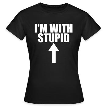 Dans la flèche avec stupid très stupides drôles - T-shirt Femme - noir - Devant - AI Model Female 172 dark (172cm)