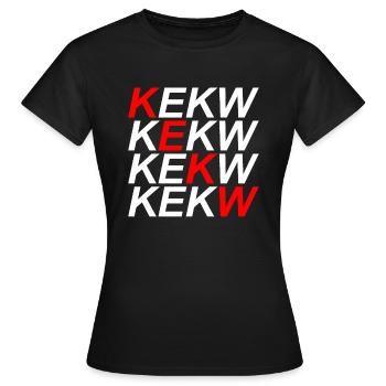 KEKW Chat Memes Internet Emotes Stream Game - Frauen T-Shirt - Schwarz - Vorne - AI Model Female 172 dark (172cm)