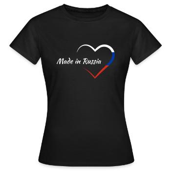 Russie Fabriqué en Russie Russe Russe - T-shirt Femme - noir - Devant - AI Model Female 172 dark (172cm)