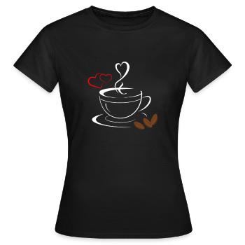 Coffee love coffee drinkers Caffeine i love coffee - Women's T-Shirt - black - Front - AI Model Female 172 dark (172cm)