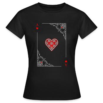 Card Symbols Playing Cards Heart Ace Card Game - Women's T-Shirt - black - Front - AI Model Female 172 dark (172cm)