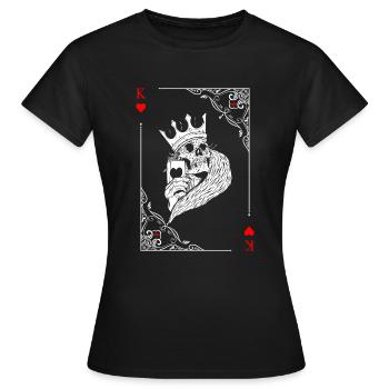 Card Symbols Playing Cards Heart King Card Game - Women's T-Shirt - black - Front - AI Model Female 172 dark (172cm)