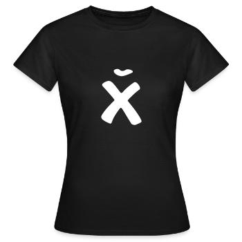 Russisch хуй - russisches Schimpfwort kryptisch - Frauen T-Shirt - Schwarz - Vorne - AI Model Female 172 dark (172cm)