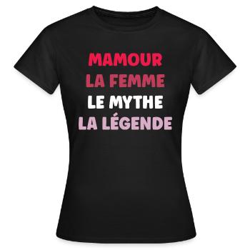 Mamour la femme le mythe - T-shirt Femme - noir - Devant - AI Model Female 172 dark (172cm)