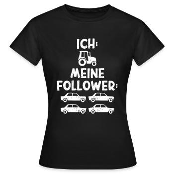 Traktor Trekker Bauer Landwirtschaft - Frauen T-Shirt - Schwarz - Vorne - AI Model Female 172 dark (172cm)