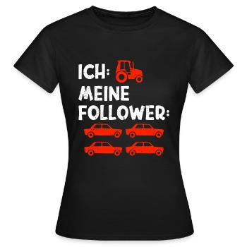 Traktor Trekker Bauer Landwirtschaft - Frauen T-Shirt - Schwarz - Vorne - AI Model Female 172 dark (172cm)