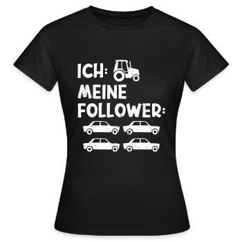 Traktor Trekker Bauer Landwirtschaft - Frauen T-Shirt - Schwarz - Vorne - AI Model Female 172 dark (172cm)