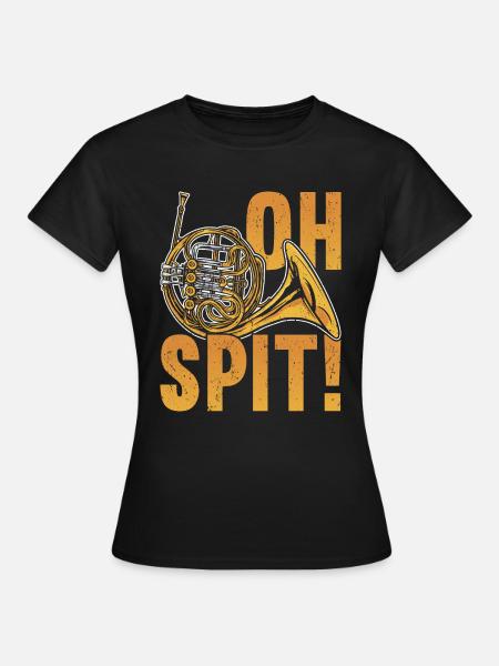 French Horn Brass Marching Band - Vrouwen T-shirt - zwart