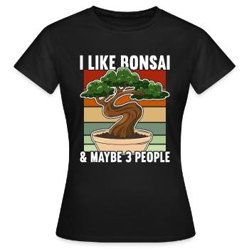 Bonsaï - T-shirt Femme - noir - Devant - AI Model Female 172 dark (172cm)