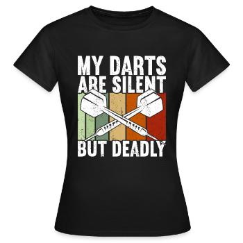 Bullseye de fléchettes Dart - T-shirt Femme - noir - Devant - AI Model Female 172 dark (172cm)