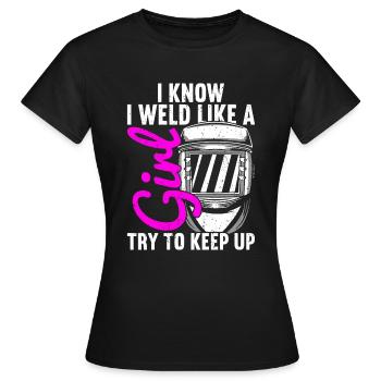 Schweißen Schweißer Schweißer - Frauen T-Shirt - Schwarz - Vorne - AI Model Female 172 dark (172cm)