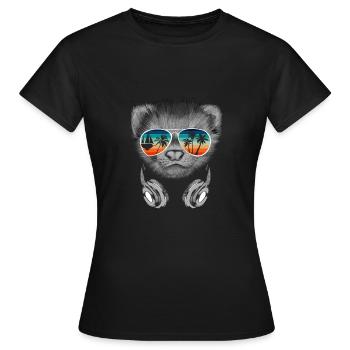 Ferret with cool sunglasses for vacationers - Women's T-Shirt - black - Front - AI Model Female 172 dark (172cm)