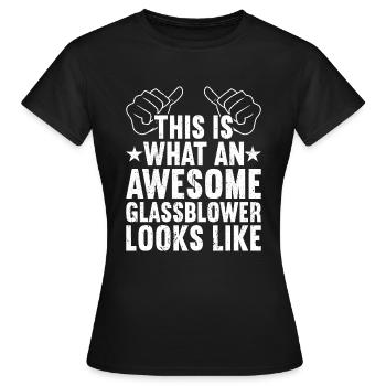 Glassblowing Glass Blowing Glassblower - Women's T-Shirt - black - Front - AI Model Female 172 dark (172cm)