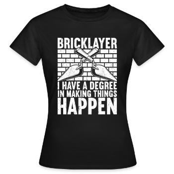 Briqueteur Maçon - T-shirt Femme - noir - Devant - AI Model Female 172 dark (172cm)