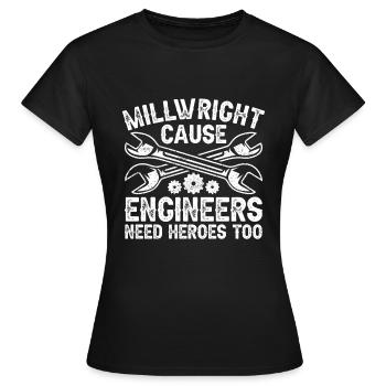 Mécanicien de chantier Mécaniciens de chantier - T-shirt Femme - noir - Devant - AI Model Female 172 dark (172cm)