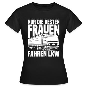 LKW Fahrer Lkw-Fahrer - Frauen T-Shirt - Schwarz - Vorne - AI Model Female 172 dark (172cm)