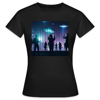 UFO sighting - Women's T-Shirt - black - Front - AI Model Female 172 dark (172cm)