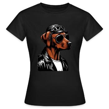 Rhodesian Ridgeback Cool Rhodesian Ridgebacks - T-shirt Femme - noir - Devant - AI Model Female 172 dark (172cm)