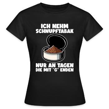 Schnupftabak Priis Schnupftabak Dose - Frauen T-Shirt - Schwarz - Vorne - AI Model Female 172 dark (172cm)