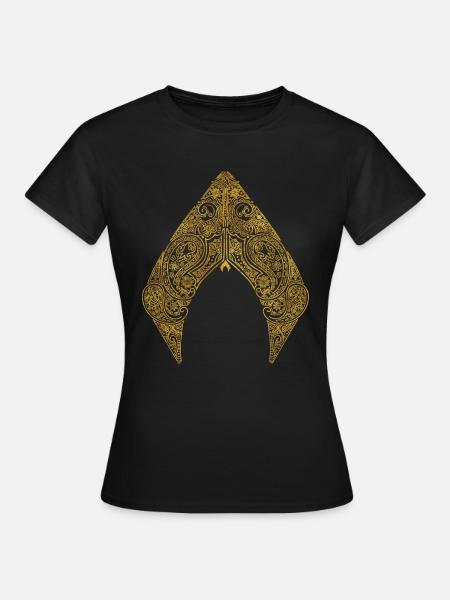 Aquaman Film Logo Gold Leaf - Dame-T-shirt - sort
