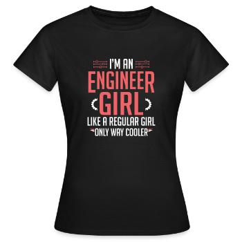 I'm An Engineer Girl Funny Female Engineering - Women's T-Shirt - black - Front - AI Model Female 172 dark (172cm)
