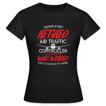 Retraite du trafic aérien Air Controller Airplane - T-shirt Femme - noir - Devant - AI Model Female 172 dark (172cm)