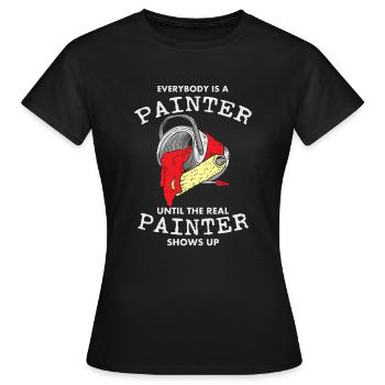 Peintre Paintint Paintbrushes Color Gift - T-shirt Femme - noir - Devant - AI Model Female 172 dark (172cm)