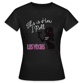 PD Moreno Comment je roule Vegas Girl - T-shirt Femme - noir - Devant - AI Model Female 172 dark (172cm)
