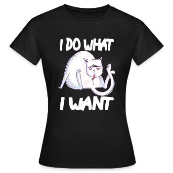 katze arrogant lustig - Frauen T-Shirt - Schwarz - Vorne - AI Model Female 172 dark (172cm)