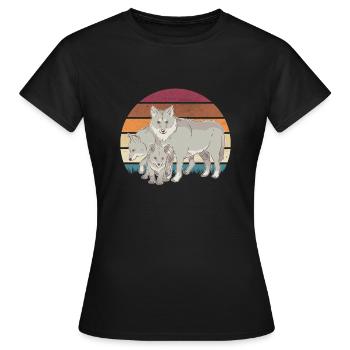 Meute de loups loups loup - T-shirt Femme - noir - Devant - AI Model Female 172 dark (172cm)