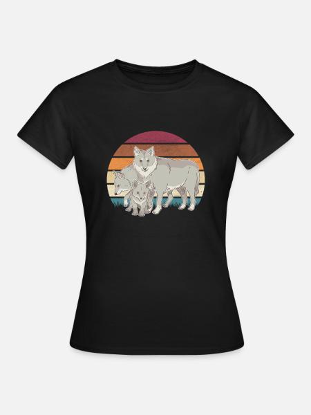 Wolfsrudel Wölfe Wolf - Dame-T-shirt - sort