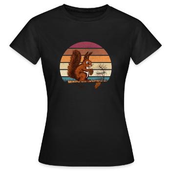 Eichhörnchen Design - Frauen T-Shirt - Schwarz - Vorne - AI Model Female 172 dark (172cm)