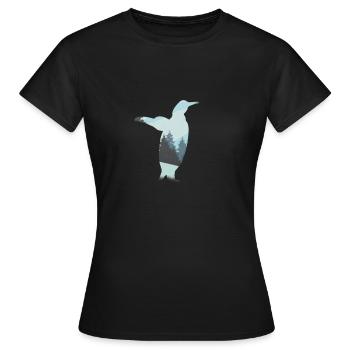 Pingouin pingouins pôle sud - T-shirt Femme - noir - Devant - AI Model Female 172 dark (172cm)