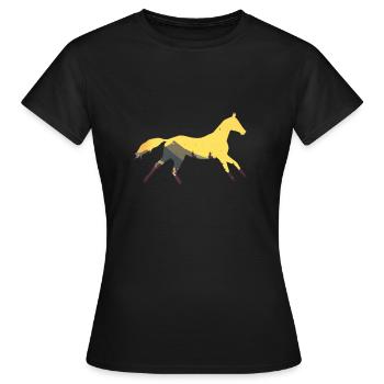 Wildpferd Pferd Pferde Wildpferde - Frauen T-Shirt - Schwarz - Vorne - AI Model Female 172 dark (172cm)