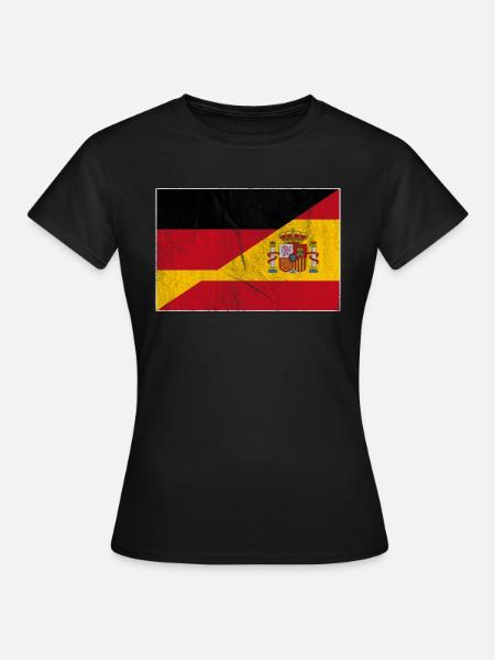 Deutschland Spanien Flagge - Frauen T-Shirt - Schwarz