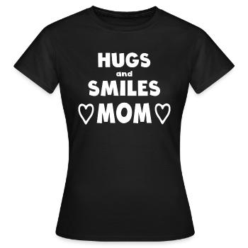 Câlins et sourires. Maman - T-shirt Femme - noir - Devant - AI Model Female 172 dark (172cm)