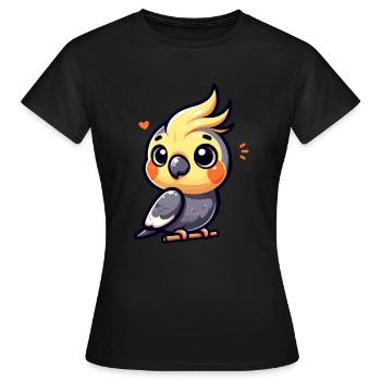 Cute Cokatiel Lover Design - Women's T-Shirt - black - Front - AI Model Female 172 dark (172cm)