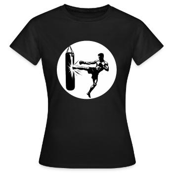 Kickboxen Kickboxer Sidekick - Frauen T-Shirt - Schwarz - Vorne - AI Model Female 172 dark (172cm)