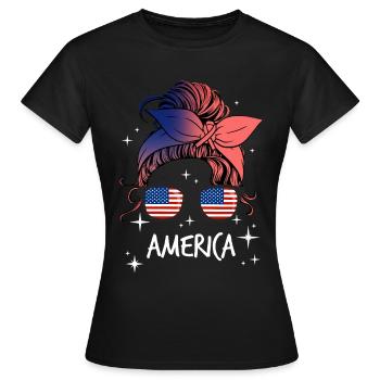 Amérique du Nord - T-shirt Femme - noir - Devant - AI Model Female 172 dark (172cm)