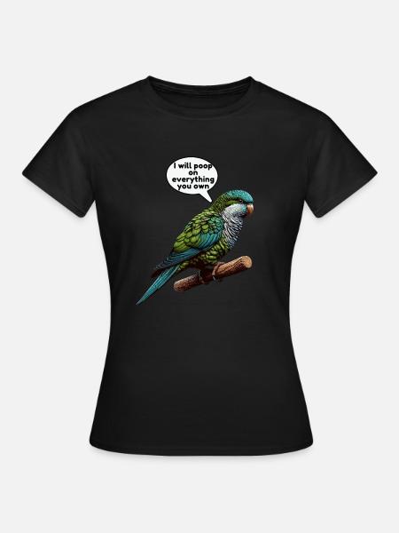 Quäker Papagei Mönch Sittich - Frauen T-Shirt - Schwarz