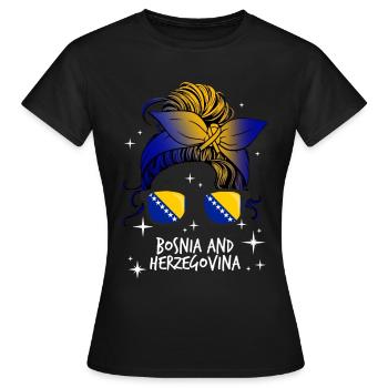 Bosnien und Herzegowina - Frauen T-Shirt - Schwarz - Vorne - AI Model Female 172 dark (172cm)