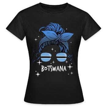 Botswana - Frauen T-Shirt - Schwarz - Vorne - AI Model Female 172 dark (172cm)