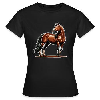 Brown Quarter Horse Design - Women's T-Shirt - black - Front - AI Model Female 172 dark (172cm)