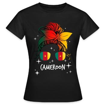 Cameroun - T-shirt Femme - noir - Devant - AI Model Female 172 dark (172cm)