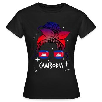 Cambodge - T-shirt Femme - noir - Devant - AI Model Female 172 dark (172cm)