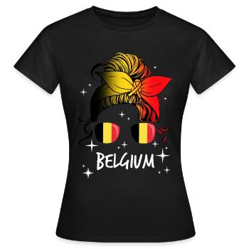 Belgium - Women's T-Shirt - black - Front - AI Model Female 172 dark (172cm)