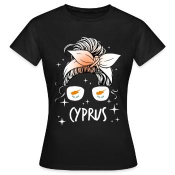 Zypern - Frauen T-Shirt - Schwarz - Vorne - AI Model Female 172 dark (172cm)