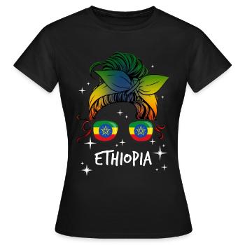 Ethiopia - Women's T-Shirt - black - Front - AI Model Female 172 dark (172cm)